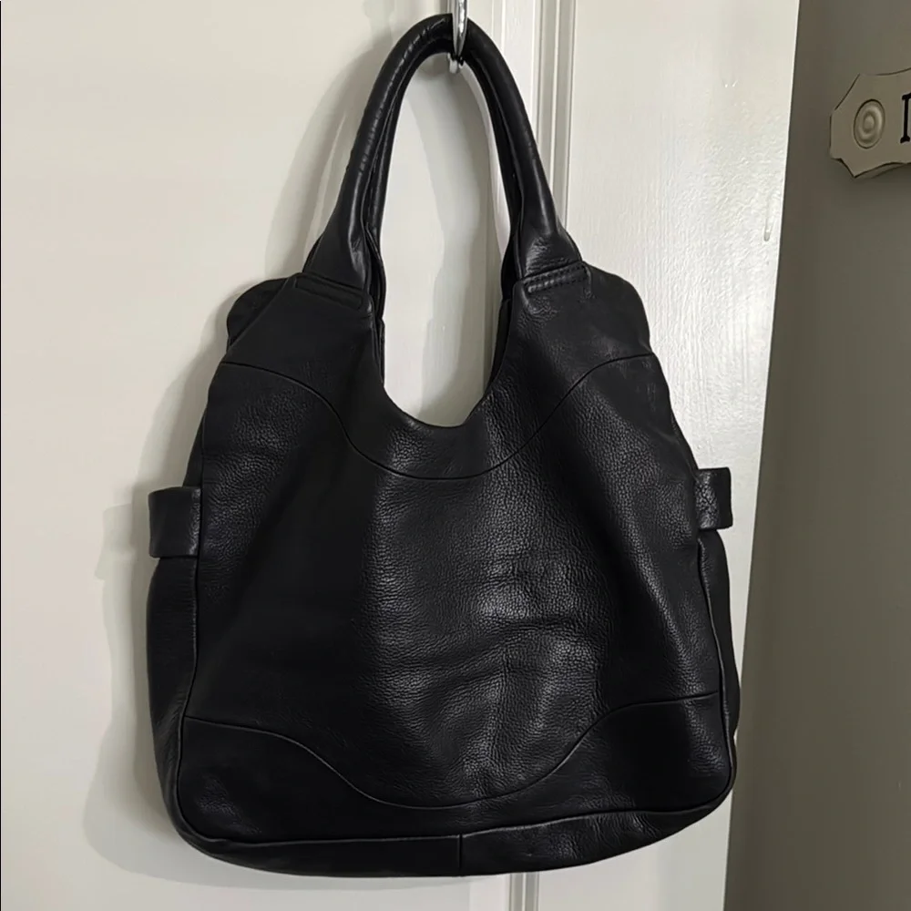 Foley + Corinna Black and Gold Leather Shoulder Bag